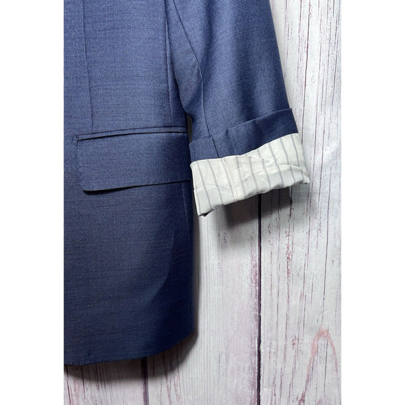 MJ BALE Mens Classic Suit Blazer Jacket 36R Navy Wool Bemberg Blend - Picture 4 of 11